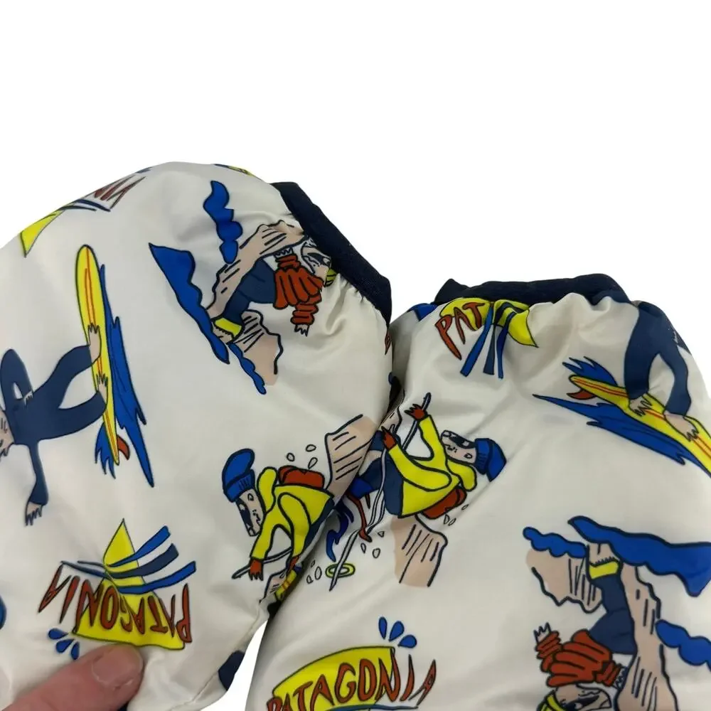 Patagonia Baby Reversible Down Sweater Hoody 2T Badger Dyno White Blue